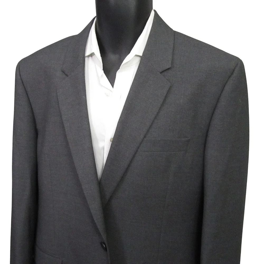 ASOS DESIGN Blazer‎ Mens 44 Grey Two Button Notch Lapel Formal Sport Coat
